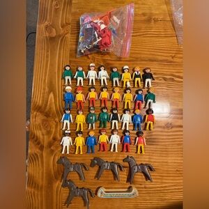 Playmobil Mixed Lot of 31 Character Figures Vintage 1974, Plus 30+ Accessories